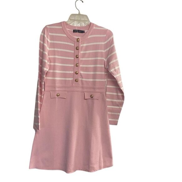MEROKEETY Women’s‎ Striped Button Crewneck Sweater Dress New SEE DESCRIPTION - Picture 1 of 12